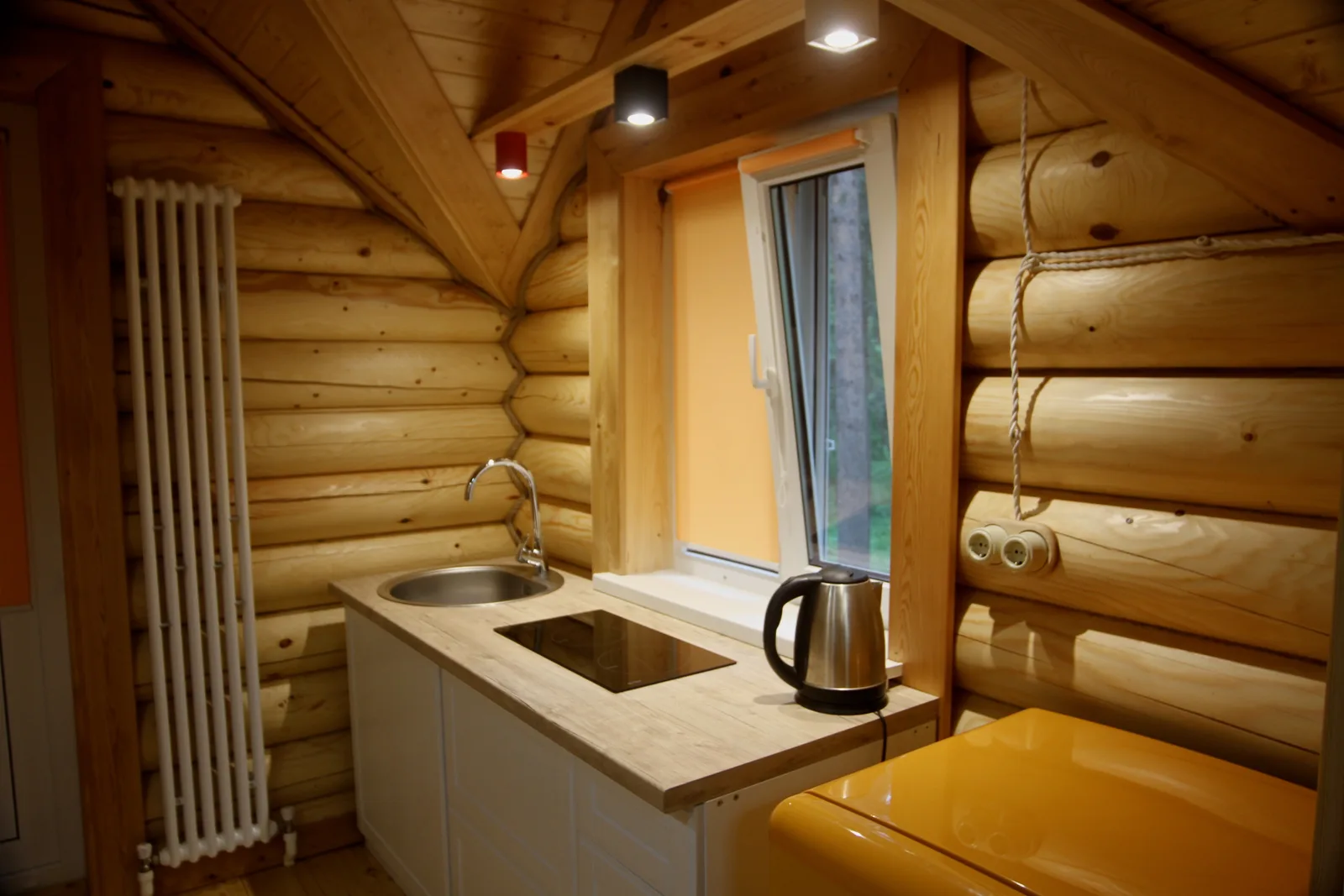 Kitchen area inside the cabin