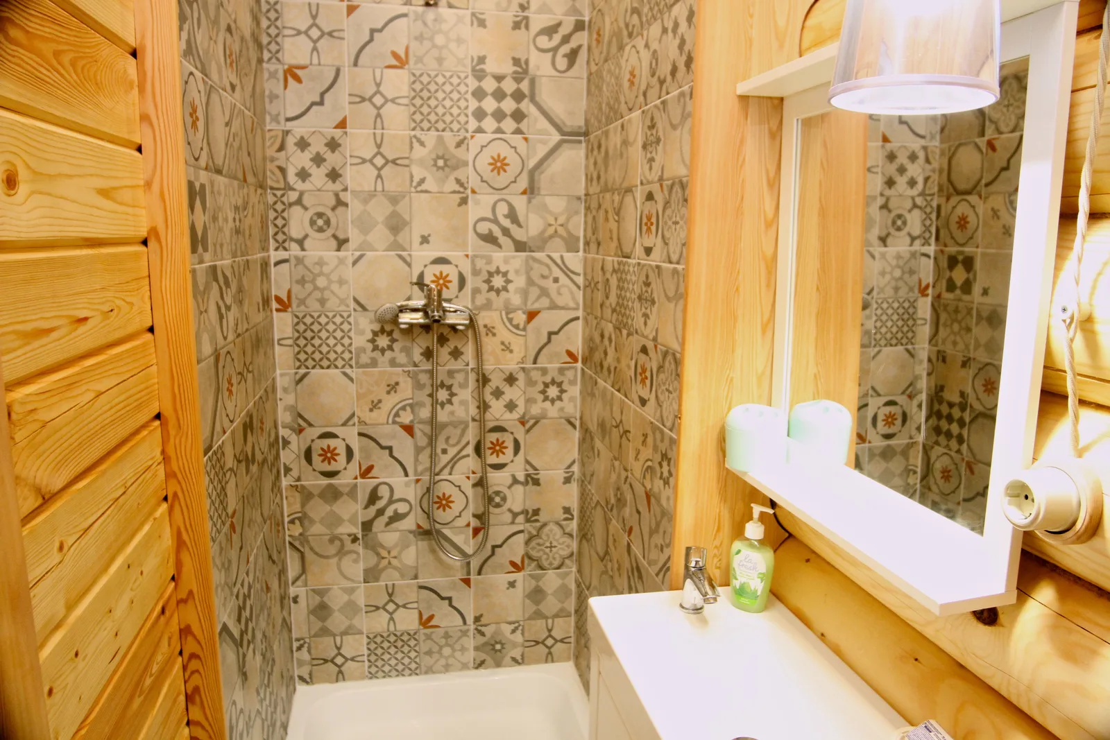 Shower room inside the cabin